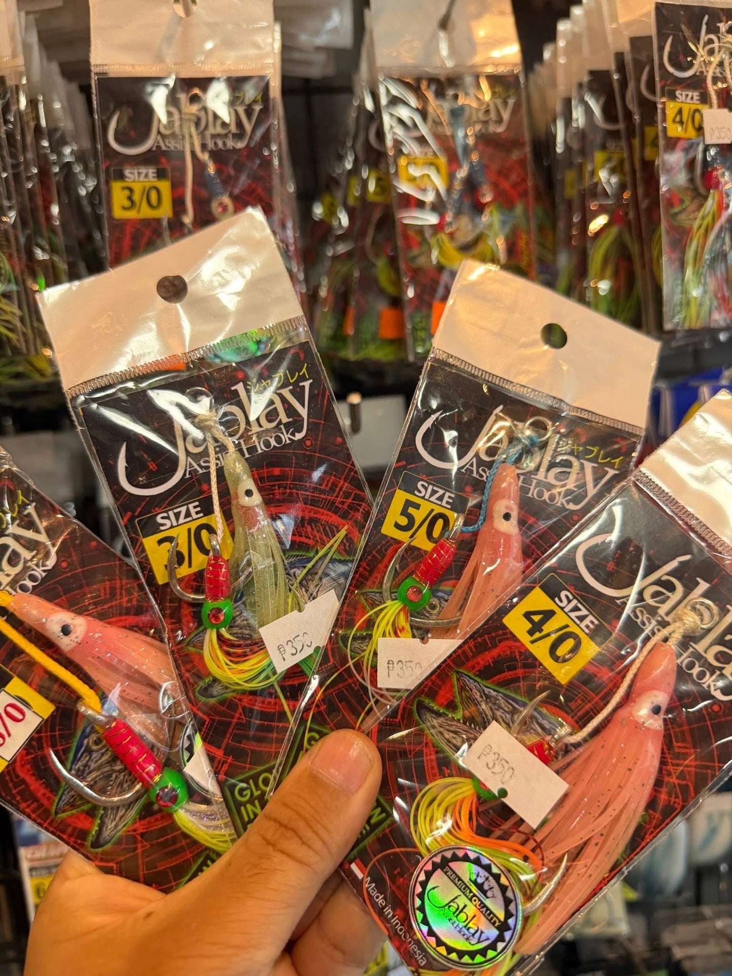 Jablay assist hooks with squid