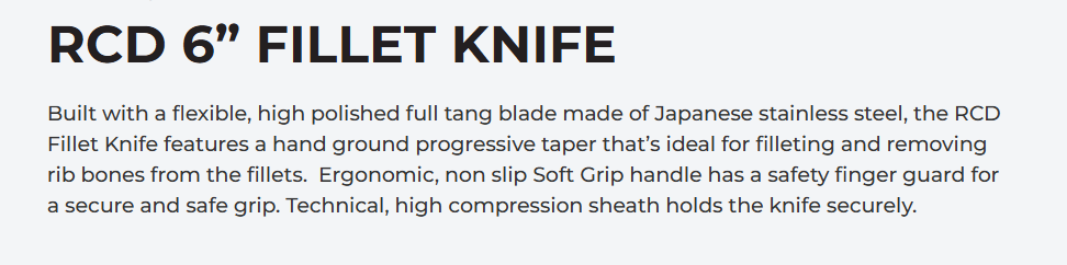 RCD Fillet Knife 6 inch