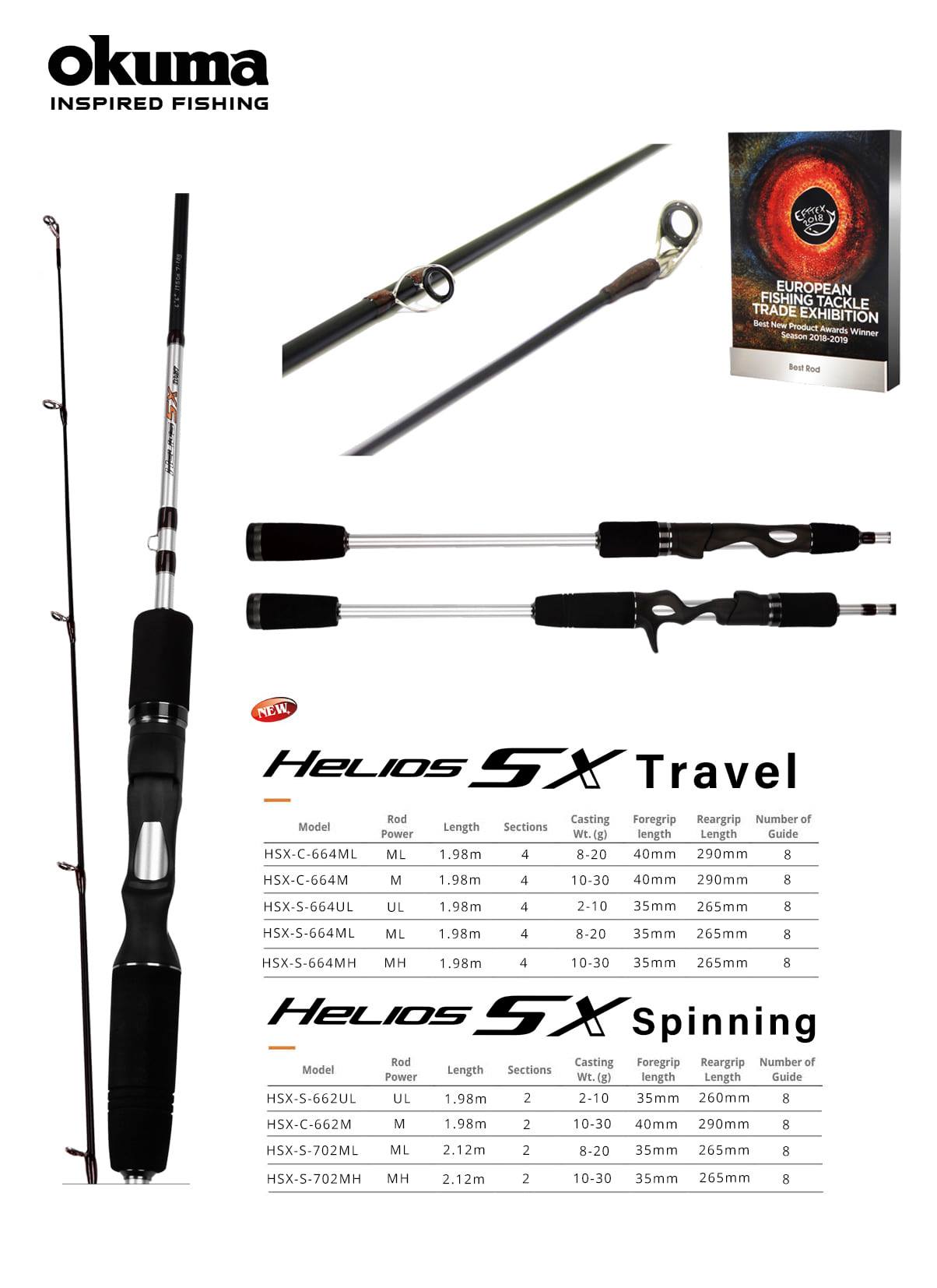 Okuma Helios x travel rod