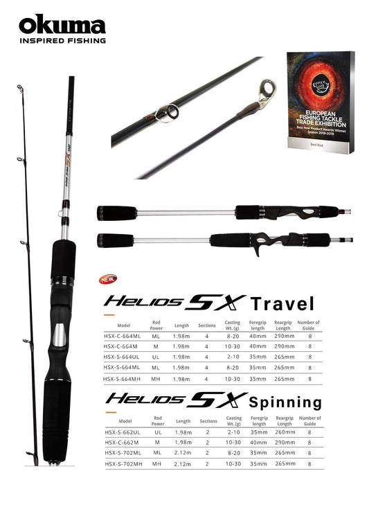 Okuma Helios x travel rod